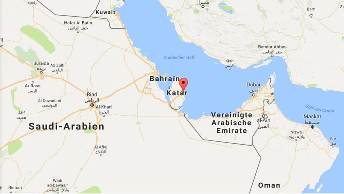 dünya haritası üzerinde doha katar göster
