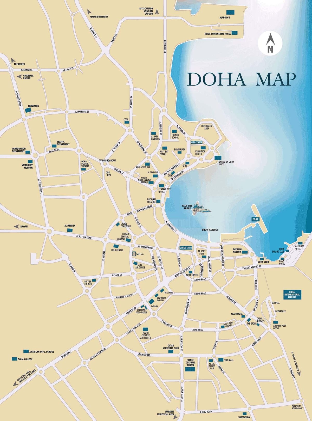 Doha, katar haritası
