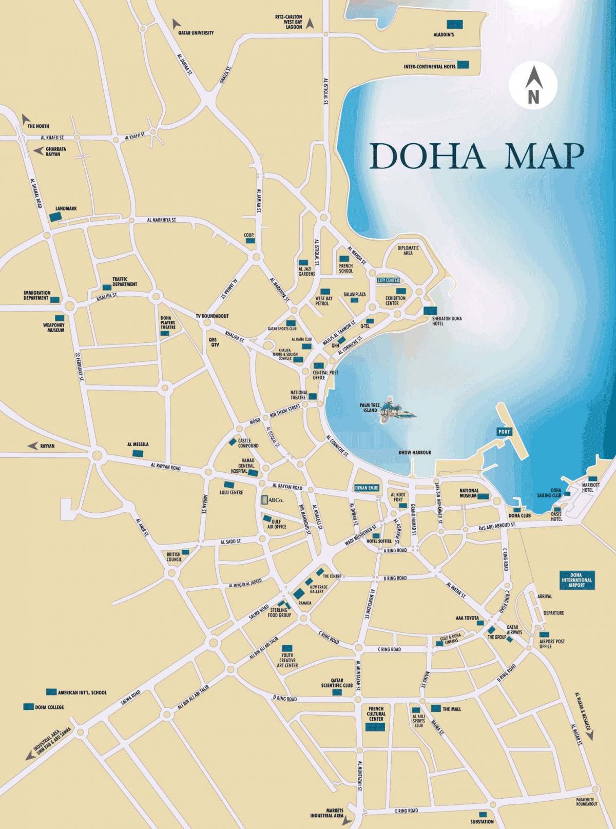 Doha, katar haritası 