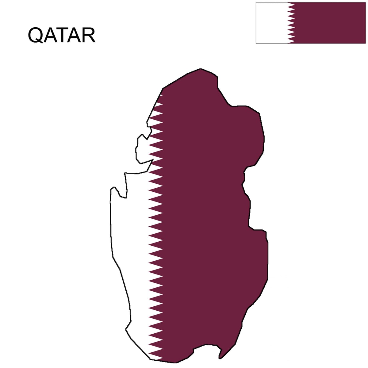 Katar haritası bayrak