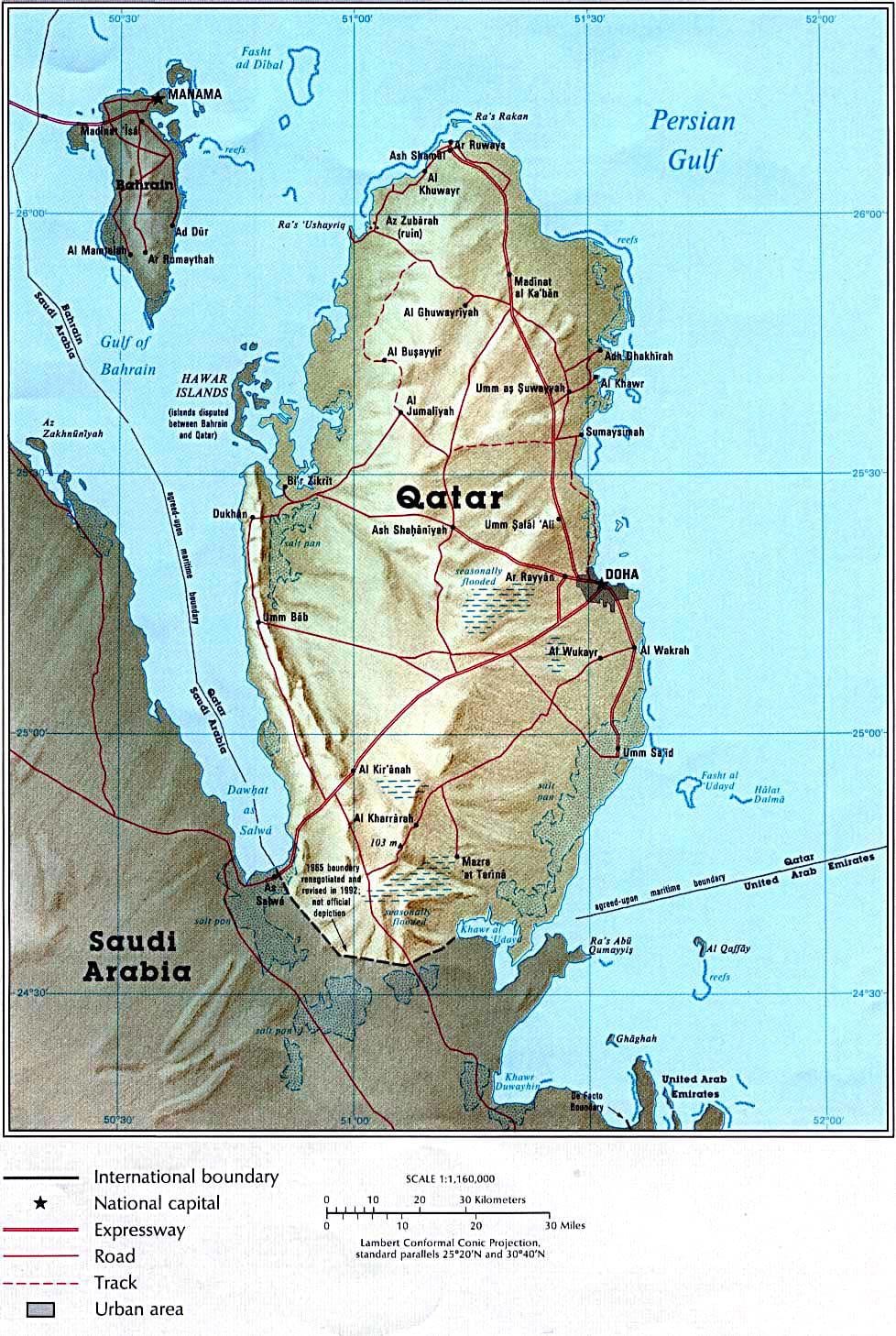 Katar fiziki haritası